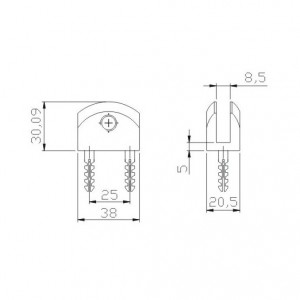 90° Glass Fixed Brass Clamp JGC-3191