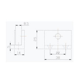 90° Fixed Brass Clamp JGC-3192