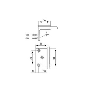 90° Glass to Glass Brass Clamp JGC-3020