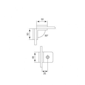 90° Glass To Glass Brass Clamp JGC-3120