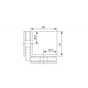 90° Glass to Glass Stainless Steel Clamp JGC-3220